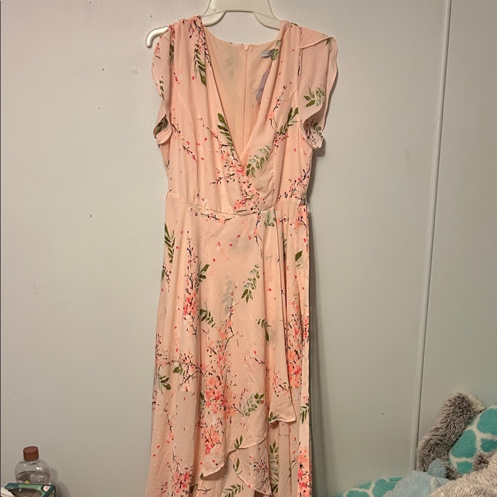 Love Tree Pink Floral High Low Dress